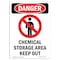 Signmission Safety Sign, OSHA Danger, 18" Height, Aluminum, Chemical Storage Area, Portrait, A-1218-V-1062 OS-DS-A-1218-V-1062 - alternate 1